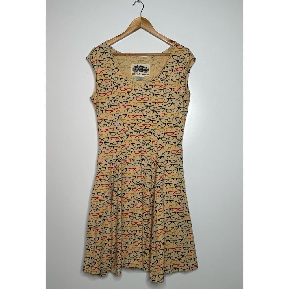 Effie’s Heart Sadie Eyeglasses Print Cap Sleeve Dress Size XL